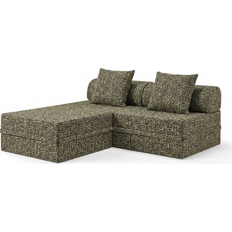 Sofá Modular 3 Lugares + Puff Convertível Tweed (1/4)