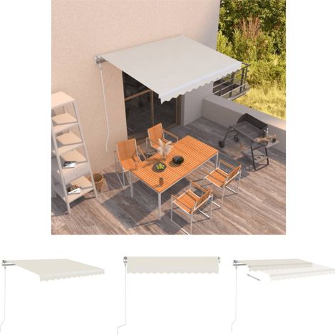The Living Store - Markise Automatisch Einziehbar 350x250 cm Creme (1/5)