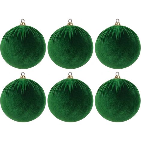 6 Palle verdi antico scuro sfera grande 15 cm per albero di natale o allestimento vetrine locali commerciali decorazione  Effetto Velluto grandi addobbi Eleganti Natalizi Casa Ufficio lavoro (1/5)