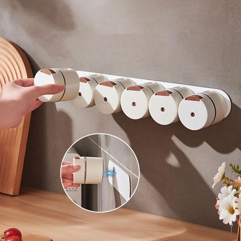 Set mit 6 runden magnetischen Gewürzdosen aus Kunststoff, 250 ml, Aufbewahrungsbehälter für Küchengewürze