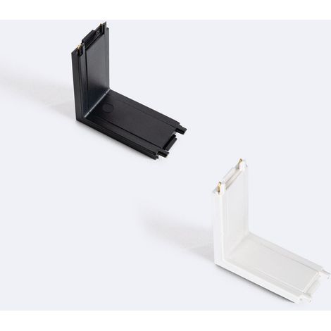 Connettore Tipo L Verticale per Binario Magnetico Monofase 25 mm Super Slim Superficie 48V Nero