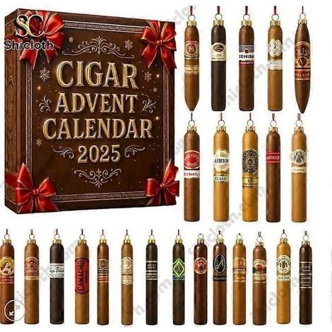 Coffret surprise de l'Avent en forme de cigare, décoration de sapin de Noël, pendentif en acrylique, ornement de Noël de collection (1/4)