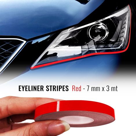 Stripes Strisce Adesive Eyeliner per Fari Auto - Colore: ROSSO