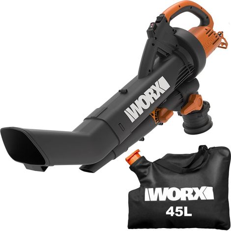 Soffiatore aspiratore trituratore elettrico WORX WG505E 3000W sacco raccolta 45L (1/5)