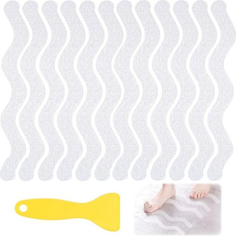 36 rutschfeste Sicherheitsstreifen für Badewanne und Dusche, inklusive hochwertigem Abstreifer, transparente Antirutschstreifen fürs Badezimmer (1/5)