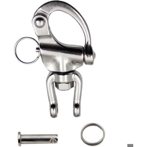 Mousqueton Pivotant - Acier Inoxydable 316 - 360° Rotation - Pour Drisse Voilier - 2 Pièces (1/5)