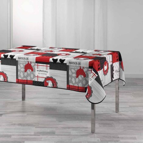 Nappe Imprimée "Auberge" 150x240cm Rouge (1/2)