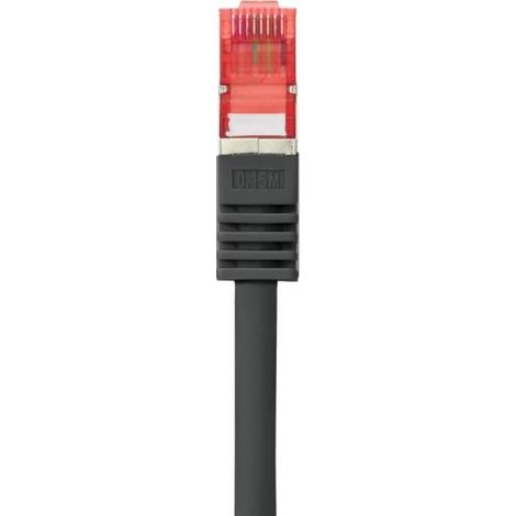 Câble Réseau RJ45 - Cat 6 S-FTP - Blindage S-STP - Connexion Ethernet 1000 Mbit/s - Longueur 0,5 M - Cuivre AWG27 - LSZH Noir (1/4)