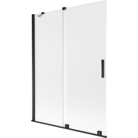 Mexen Velar paroi de baignoire coulissante à 2 panneaux 130 x 150 cm, givré, noir - 896-130-000-31-70 (1/2)