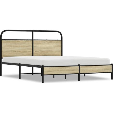 Lit double Lit adulte Cadre de lit sans matelas 160x200 cm chêne sonoma (1/5)