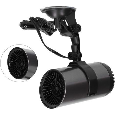 DEESSE SHOP-Carater Car 2 en 1 ventilateur 150W 12vdc Portable Portable Defogger Plug et jouez avec un porte-ventoure rotatif à 360 °. (1/5)