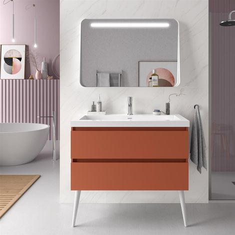 Armoire murale SPIRIT 1000 2 tiroirs métalliques avec fermeture douce TERRACOTA 997 x 540 x 450 mm (1/5)