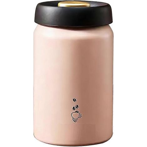 Boîte de conservation sous vide pour grains de café 1200 ml, en acier inoxydable, hermétique et résistante à la lumière, pour thé, épices et autres aliments. Usage de cuisine. Beige. (1/5)