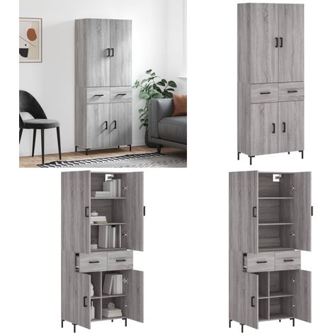 Highboard Grau Sonoma 69,5x34x180 cm Holzwerkstoff - Holzwerkstoff - Schrank (1/5)