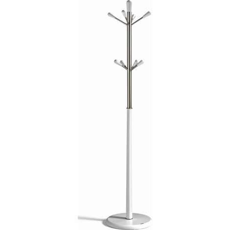 Perchero moderno mod. 414 herrajes cromo satinado lacado blanco, 180 cm(alto)37 cm(ancho)37 cm(largo) (1/2)