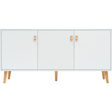 Mueble aparador Md-Tiano 3 puertas acabado blanco, 140cm(ancho) 68cm(altura) 35cm(fondo) (1/5)