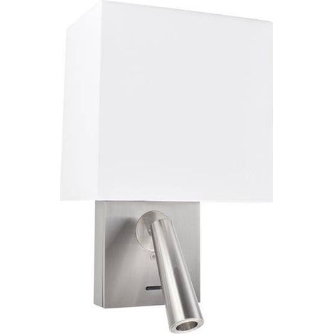 Leds-C4 Gamma - Applique murale à LED avec abat-jour carré Nickel satiné 179lm 2700K