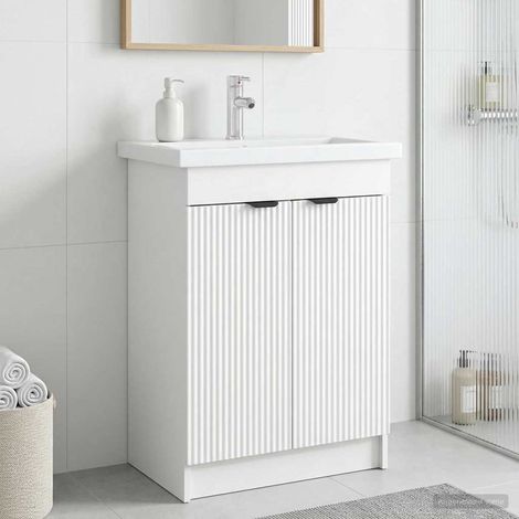 vidaXL Mobiletto da bagno sotto il lavello Bianco 56 x 37,5 x 81