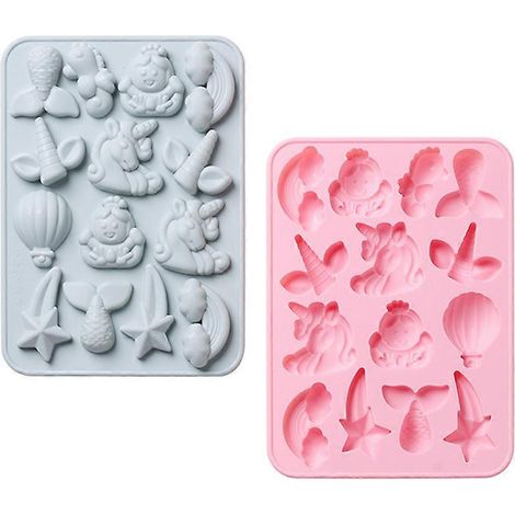Ensemble de moules à gâteau en fondant en forme de queue de sirène (2 pièces) (1/5)