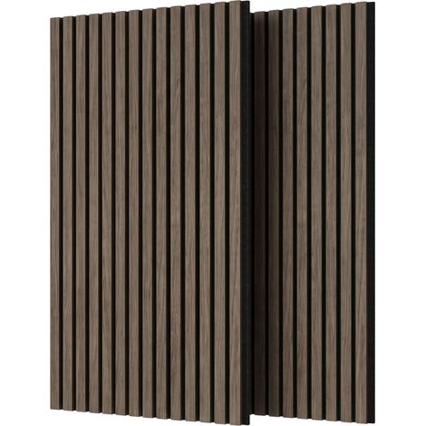 Pack 2 Paneles Acústicos Silence 60x120x1.8 cm, Paneles Insonorización Pared, Aislante Acustico, Roble Nogal Oscuro y Negro (1/5)