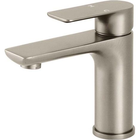 Rubinetto da bagno moderno, rubinetto da lavello da cucina dal design elegante, miscelatore in acciaio inox, acqua calda e fredda disponibili, rubinetto in acciaio inox spazzolato. (1/4)