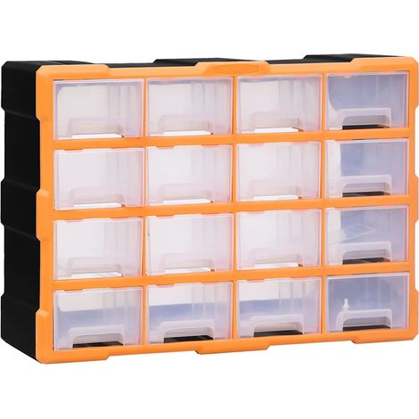 vidaXL Organizador multicajones con 16 cajones medianos 52x16x37 cm (1/5)