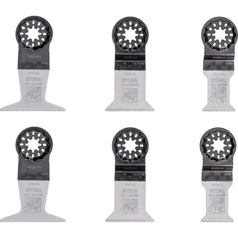 Lames de scie Starlock Multitool STIER Usage universel, bois et clous, 6 pièces