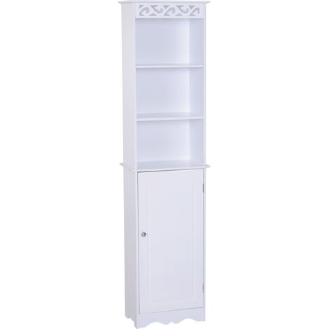 Meuble colonne de salle de bain moderne 40L x 23l x 160H cm blanc (1/5)