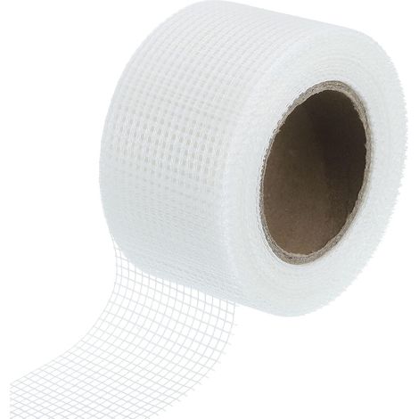 Fugenband für Trockenbauwände – 1 Rolle – Selbstklebendes Glasfaserband – Verstärkt Risse in Wänden und Decken – Für feuchte Innen- und Außenbereiche geeignet – Weiß, 50 mm x 20 m (1/5)