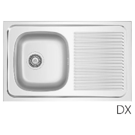 LAVELLO APPOGGIO IN ACCIAIO MOD. LA02 CM 80x50 cm. 80 gocciolatoio dx