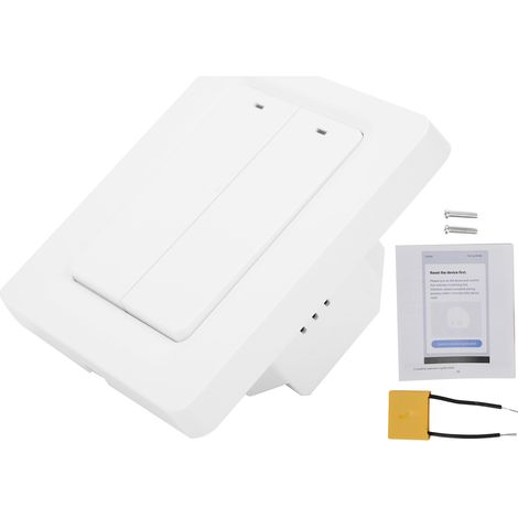 Interrupteur Lumière WiFi 2 Voies Sans Fil Universel 100-240V AC, Commutateur Unique Sans Ligne Neutre avec Boulon (1/5)