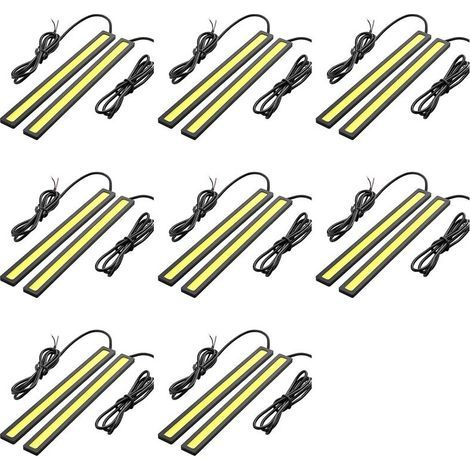 Convient pour 16 phares antibrouillard automobiles étanches, feux de jour ultra-lumineux, feux LED COB, blancs. (1/4)