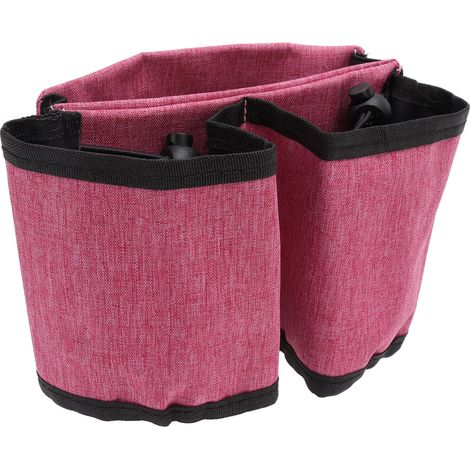 Porte-gobelet de voyage en tissu Oxford, porte-gobelet mains libres pour poignée de valise, rose rouge (1/5)