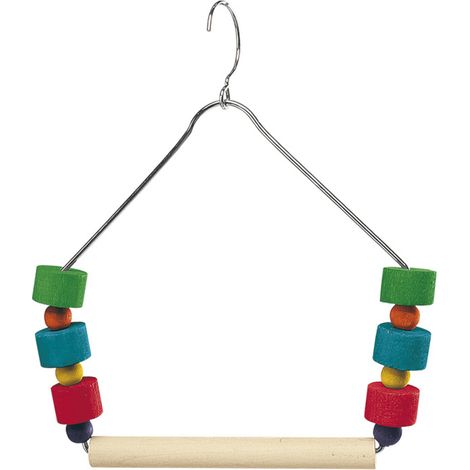 Ferplast Altalena PA 4084 Altalena per canarini ed esotici con posatoio in legno e dadini colorati. Variante PA 4084 - Misure: 12.5 x h 17.5 cm -