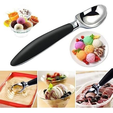 Paletta per gelato, Paletta per gelato in acciaio inox, Paletta per crema con manico, per biscotti, sorbetto, casa, pasticceria (1/4)