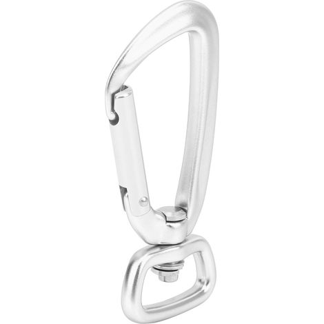 Mousqueton rotatif aluminium carré à anneau en D pour attacher laisse chien et cerf-volant extérieur - Argent (1/5)