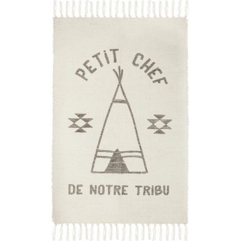 Tapis Déco à Franges Tribu 60x90cm Beige (1/2)