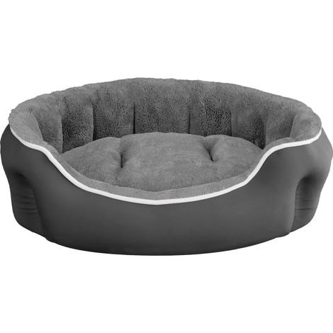 Cuccia Imbottita per Cani e Gatti 48x42x16cm in Poliestere Coccole Grigio (1/5)