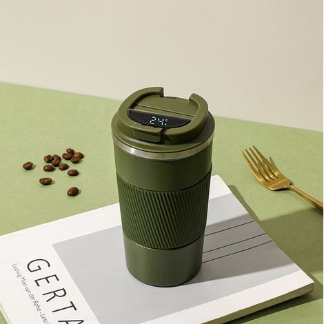 Tasse Thermos À Mesure De Température - Acier Inoxydable 304 - Isolation Sous Vide - Pour Voiture Et Bureau - 450 Ml (1/4)