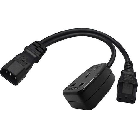 IEC320-C14 Stecker auf IEC320-C13+UK13A Buchse Adapterkabel Y-Splitter Stromleitung