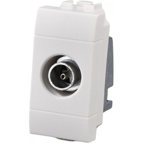 Connettore Presa TV Passante Maschio MBL Bianco 1M Compatibile Bticino Living Light BLB2253