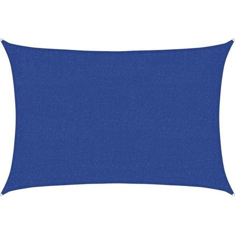Voile d'Ombrage 2x2,5cm Bleu PEHD - Anti-UV Jardin Terrasse-x (1/5)