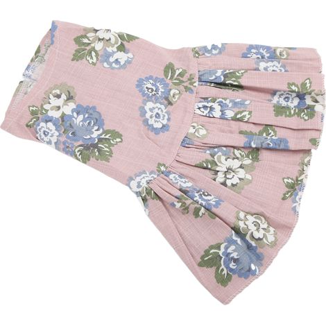 Robe d'été pour chien, jupe imprimée de fleurs mignonnes pour chiens, chats, lapins et petits animaux de compagnie, parfum National, rose, taille M (1/5)