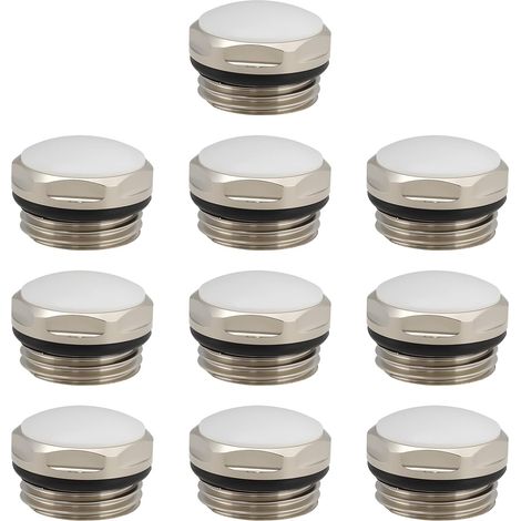 Lot de 10 Bouchons de Radiateur BSP 1/2" en Laiton Nickelé (1/5)