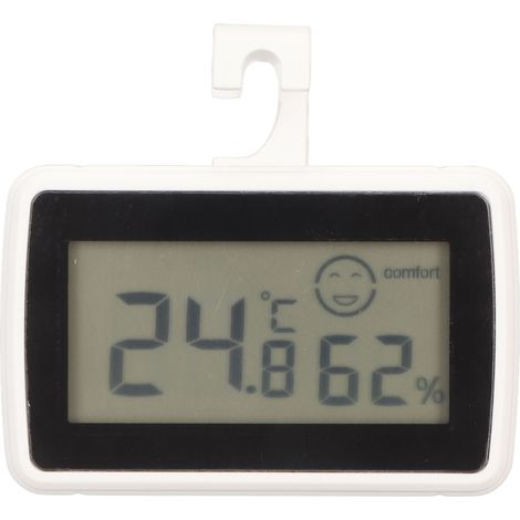 Digitales Hygrometer, Raumthermometer, Feuchtigkeitsmesser, präzises Temperatur- und Feuchtigkeitsmessgerät mit Gesichtsausdrucksanzeige, weiß und schwarz (1/5)