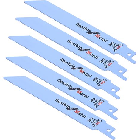 Lot de 5 lames de scie alternative en métal pour le travail du bois, 150 mm / 5,9 pouces, S922BF (1/5)