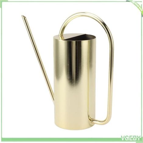 1 arrosoir en acier inoxydable, design vintage, 1500 ml, bec allongé, jaune, pour plantes d’intérieur et de jardin (1/4)