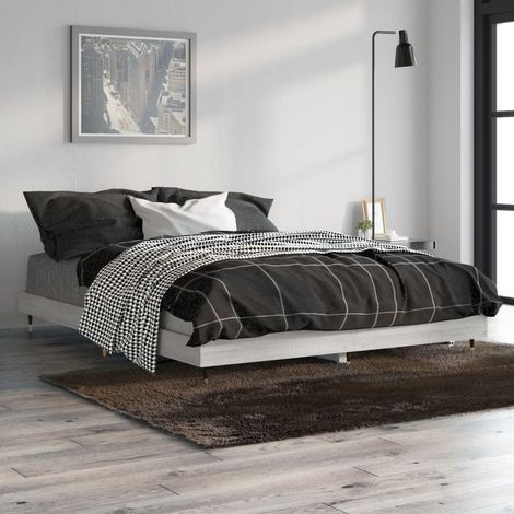 Estructura de cama madera de ingeniería gris Sonoma 135x190 cm vidaXL (1/5)