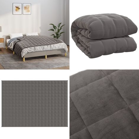 Couverture lestée Gris 135x200 cm 10 kg Tissu - Couverture Lestée - Couverture Poids - Literie - Sommeil Profond - Relaxation - Home & Living (1/5)
