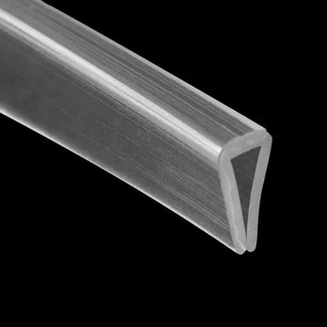 Bande d'étanchéité en caoutchouc pour profilé en U, 2 m (6,56 pi), profilé en silicone transparent pour bordure de 0,5 à 1,5 mm. (1/4)